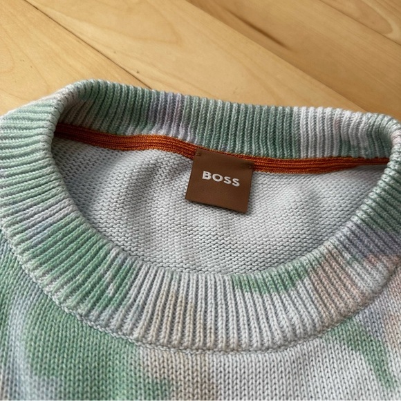 HUGO BOSS BOSS FLORANNA SWEATER ABSTRACT-PRINT HIGH-LOW JUMPER - L - Picture 5 of 15